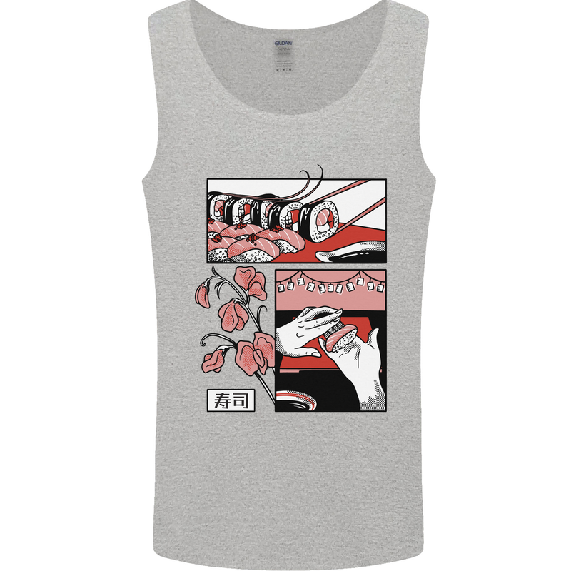 Sushi Mens Vest Tank Top Sports Grey