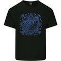 Swan Mandala Art Mens Cotton T-Shirt Tee Top Black
