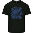 Swan Mandala Art Mens Cotton T-Shirt Tee Top Black