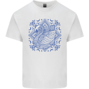 Swan Mandala Art Mens Cotton T-Shirt Tee Top White