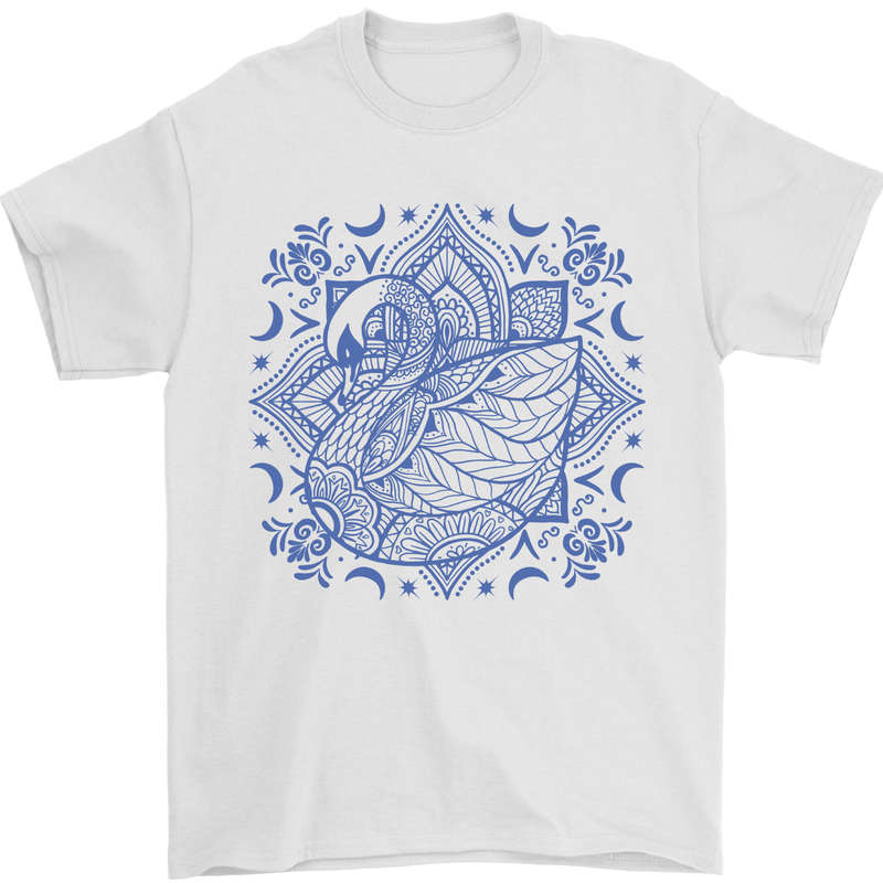 Swan Mandala Art Mens T-Shirt 100% Cotton White