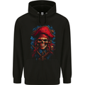 Swashbuckling Pirate Skull Mens 80% Cotton Hoodie Black