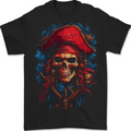 Swashbuckling Pirate Skull Mens T-Shirt 100% Cotton BLACK