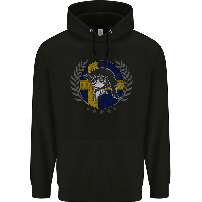 Sweden Bodybuilding Flag Gym Training Swedish Childrens Kids Hoodie Black