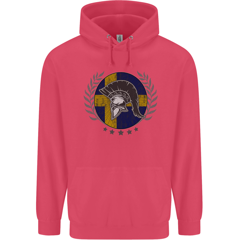 Sweden Bodybuilding Flag Gym Training Swedish Childrens Kids Hoodie Heliconia