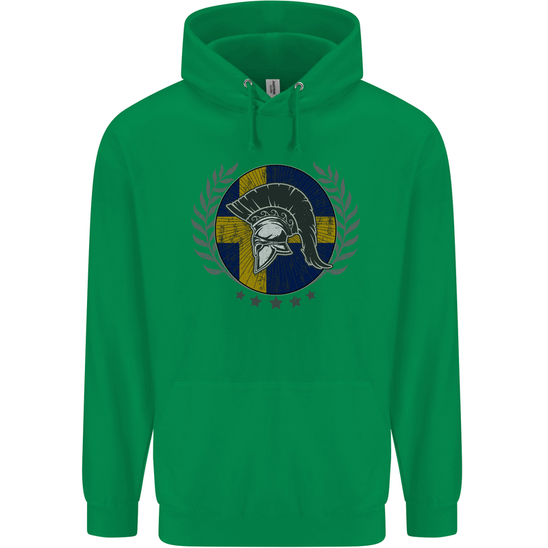 Sweden Bodybuilding Flag Gym Training Swedish Childrens Kids Hoodie Irish Green