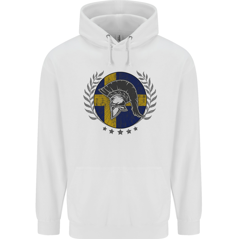 Sweden Bodybuilding Flag Gym Training Swedish Childrens Kids Hoodie White