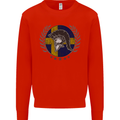 Sweden Bodybuilding Flag Gym Training Swedish Kids Sweatshirt Jumper Bright Red