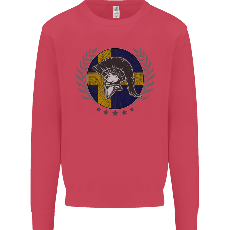 Sweden Bodybuilding Flag Gym Training Swedish Kids Sweatshirt Jumper Heliconia