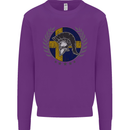 Sweden Bodybuilding Flag Gym Training Swedish Kids Sweatshirt Jumper Purple