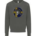 Sweden Bodybuilding Flag Gym Training Swedish Kids Sweatshirt Jumper Storm Grey