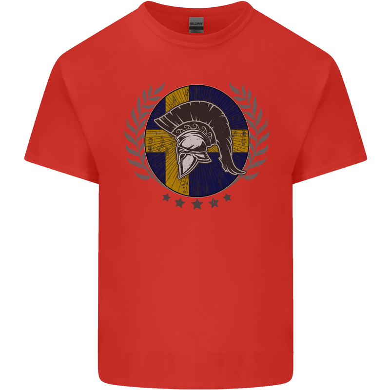 Sweden Bodybuilding Flag Gym Training Swedish Kids T-Shirt Childrens Red