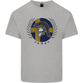 Sweden Bodybuilding Flag Gym Training Swedish Kids T-Shirt Childrens Sports Grey