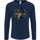 Sweden Bodybuilding Flag Gym Training Swedish Mens Long Sleeve T-Shirt Navy Blue