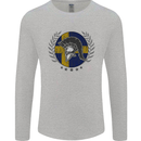 Sweden Bodybuilding Flag Gym Training Swedish Mens Long Sleeve T-Shirt Sports Grey