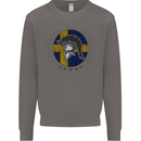 Sweden Bodybuilding Flag Gym Training Swedish Mens Sweatshirt Jumper Charcoal