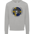 Sweden Bodybuilding Flag Gym Training Swedish Mens Sweatshirt Jumper Sports Grey