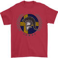 Sweden Bodybuilding Flag Gym Training Swedish Mens T-Shirt 100% Cotton Red