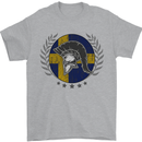 Sweden Bodybuilding Flag Gym Training Swedish Mens T-Shirt 100% Cotton Sports Grey