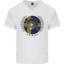 Sweden Bodybuilding Flag Gym Training Swedish Mens V-Neck Cotton T-Shirt White