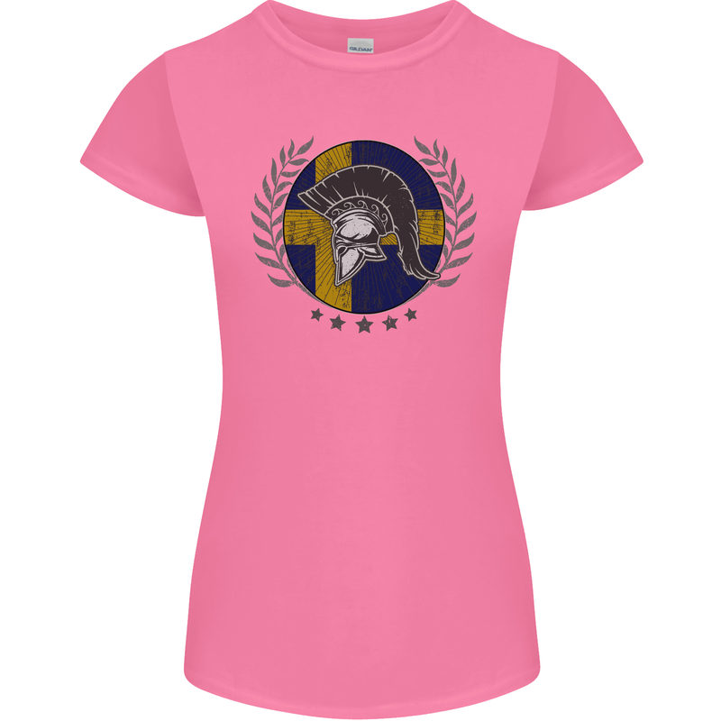 Sweden Bodybuilding Flag Gym Training Swedish Womens Petite Cut T-Shirt Azalea