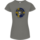 Sweden Bodybuilding Flag Gym Training Swedish Womens Petite Cut T-Shirt Charcoal