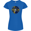 Sweden Bodybuilding Flag Gym Training Swedish Womens Petite Cut T-Shirt Royal Blue