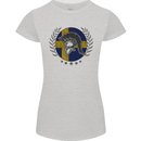 Sweden Bodybuilding Flag Gym Training Swedish Womens Petite Cut T-Shirt Sports Grey