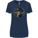Sweden Bodybuilding Flag Gym Training Swedish Womens Wider Cut T-Shirt Navy Blue
