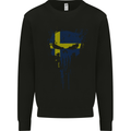 Sweden Skull Gym Training Bodybuilding Mens Sweatshirt Jumper Black