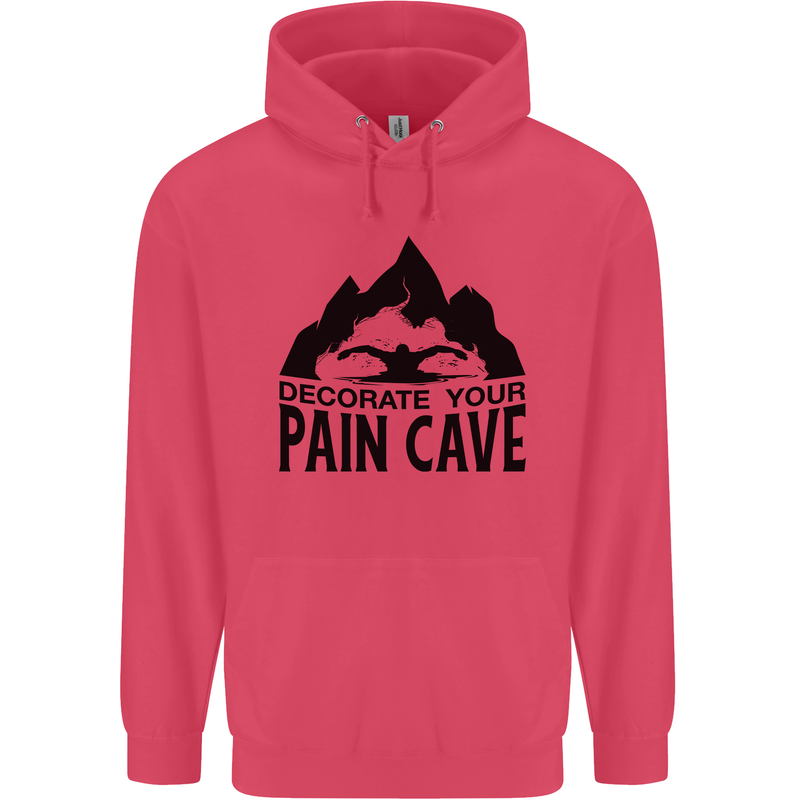 Swimming Pain Cave Swimmer Swim Childrens Kids Hoodie Heliconia