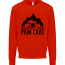 Swimming Pain Cave Swimmer Swim Kids Sweatshirt Jumper Bright Red