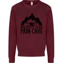 Swimming Pain Cave Swimmer Swim Kids Sweatshirt Jumper Maroon
