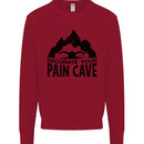 Swimming Pain Cave Swimmer Swim Kids Sweatshirt Jumper Red