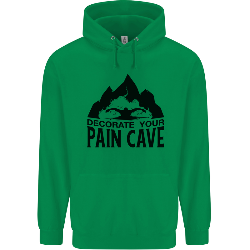 Swimming Pain Cave Swimmer Swim Mens 80% Cotton Hoodie Irish Green