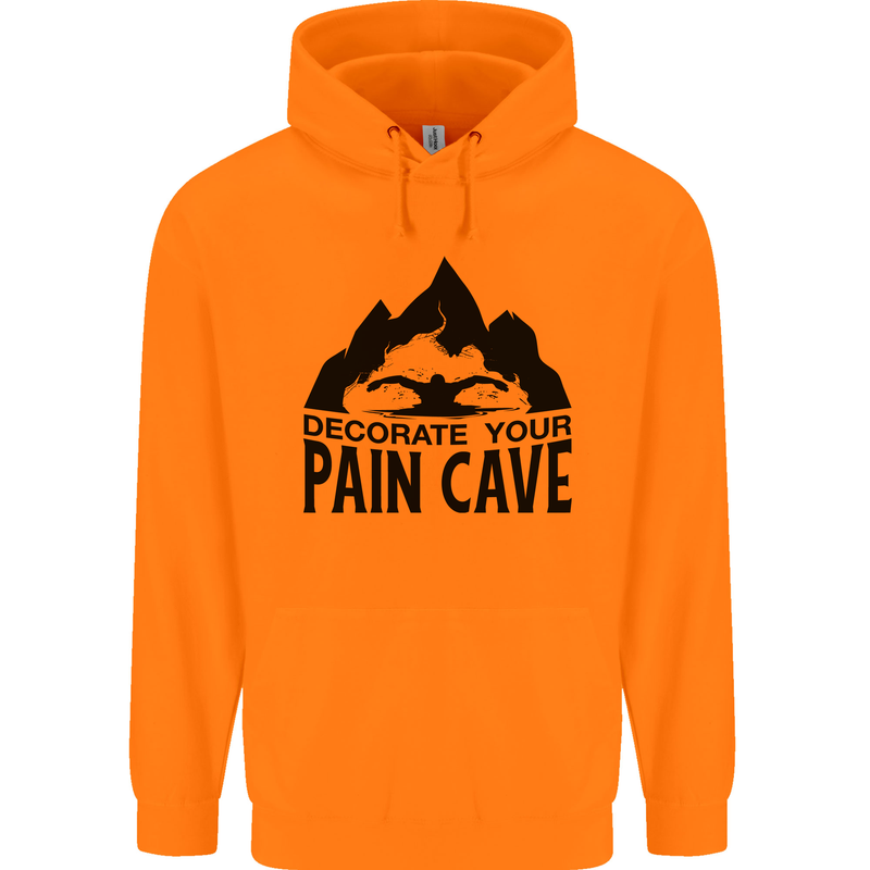 Swimming Pain Cave Swimmer Swim Mens 80% Cotton Hoodie Orange