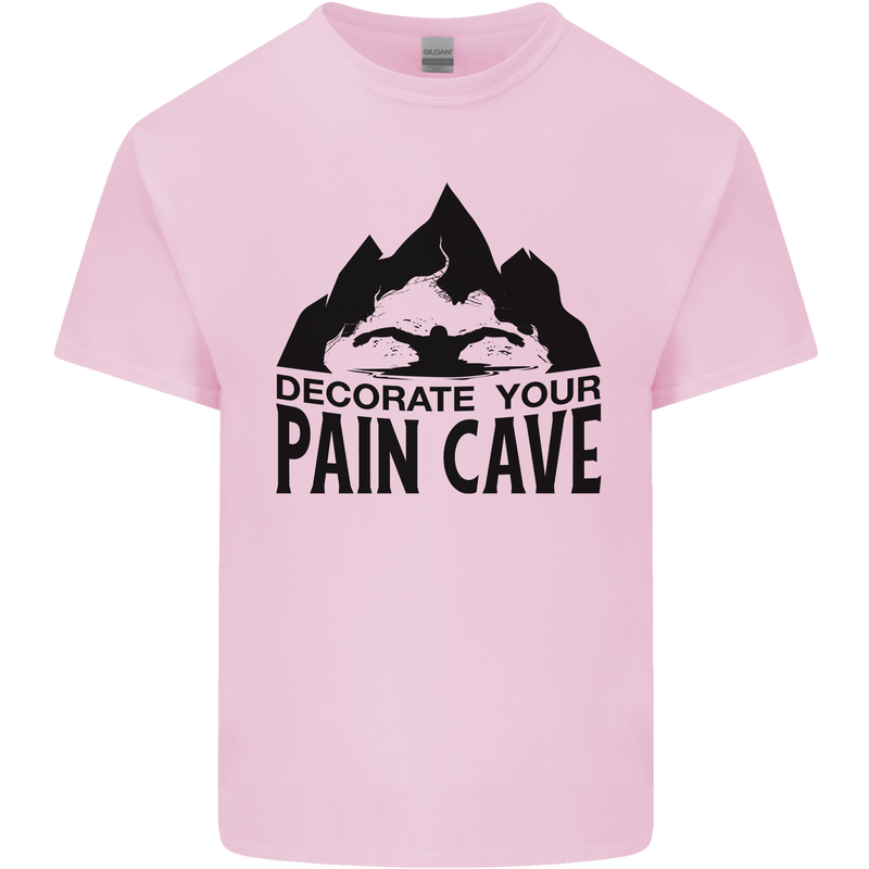Swimming Pain Cave Swimmer Swim Mens Cotton T-Shirt Tee Top Light Pink