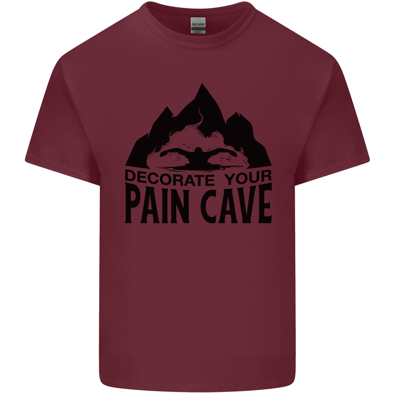 Swimming Pain Cave Swimmer Swim Mens Cotton T-Shirt Tee Top Maroon
