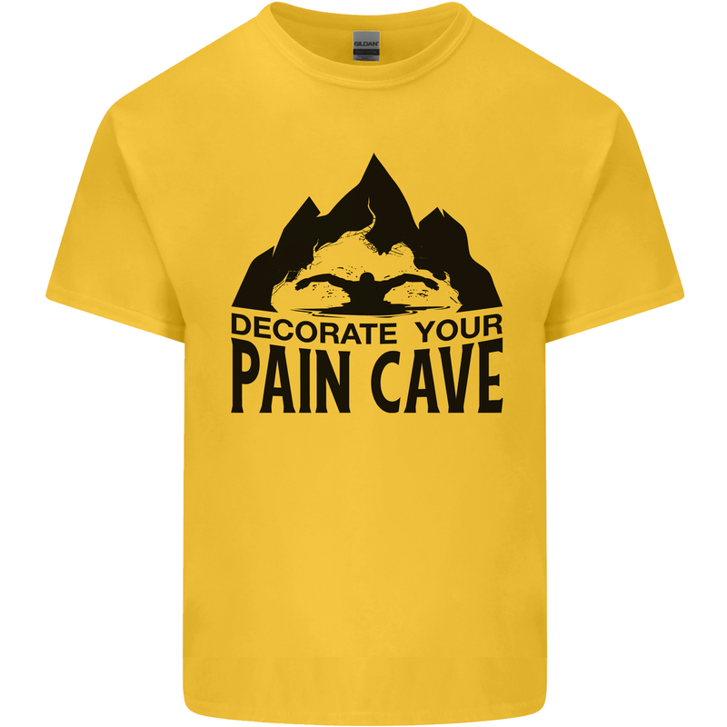 Swimming Pain Cave Swimmer Swim Mens Cotton T-Shirt Tee Top Yellow