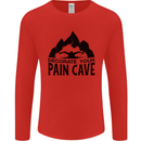 Swimming Pain Cave Swimmer Swim Mens Long Sleeve T-Shirt Red