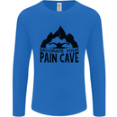 Swimming Pain Cave Swimmer Swim Mens Long Sleeve T-Shirt Royal Blue