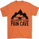 Swimming Pain Cave Swimmer Swim Mens T-Shirt 100% Cotton Orange