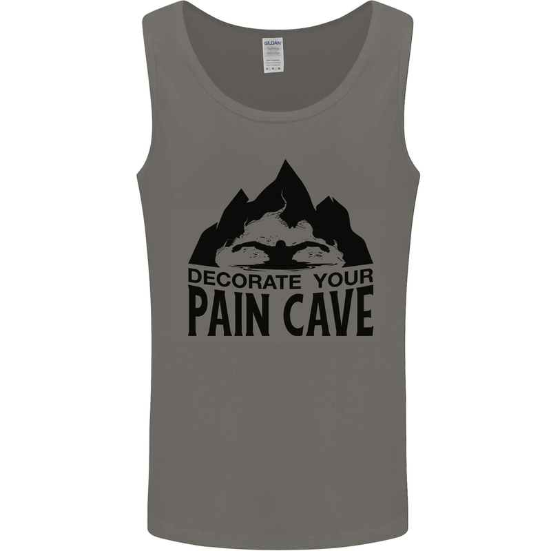 Swimming Pain Cave Swimmer Swim Mens Vest Tank Top Charcoal