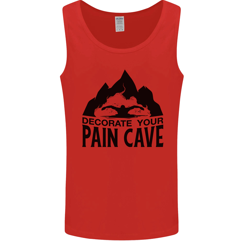 Swimming Pain Cave Swimmer Swim Mens Vest Tank Top Red