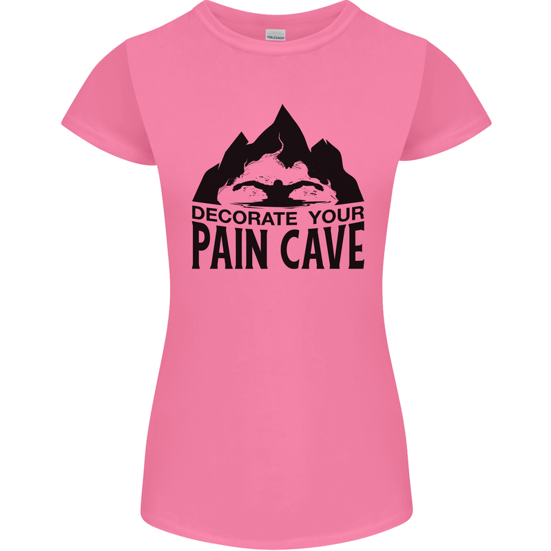 Swimming Pain Cave Swimmer Swim Womens Petite Cut T-Shirt Azalea