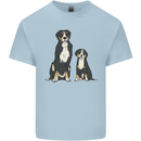 Swiss Mountain Dog & Puppy Sennenhund Kids T-Shirt Childrens Light Blue