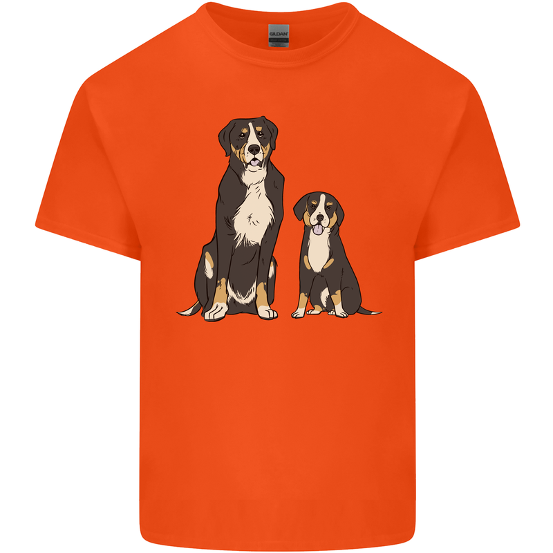 Swiss Mountain Dog & Puppy Sennenhund Kids T-Shirt Childrens Orange