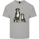 Swiss Mountain Dog & Puppy Sennenhund Kids T-Shirt Childrens Sports Grey