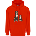 Swiss Mountain Dog & Puppy Sennenhund Mens 80% Cotton Hoodie Bright Red