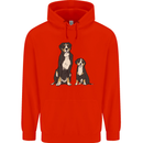 Swiss Mountain Dog & Puppy Sennenhund Mens 80% Cotton Hoodie Bright Red